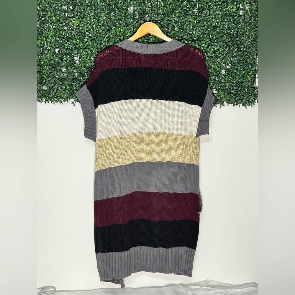7 For All Mankind Open Color-block Cashmere Blend Sweater Cardigan Size Small - Picture 4 of 9